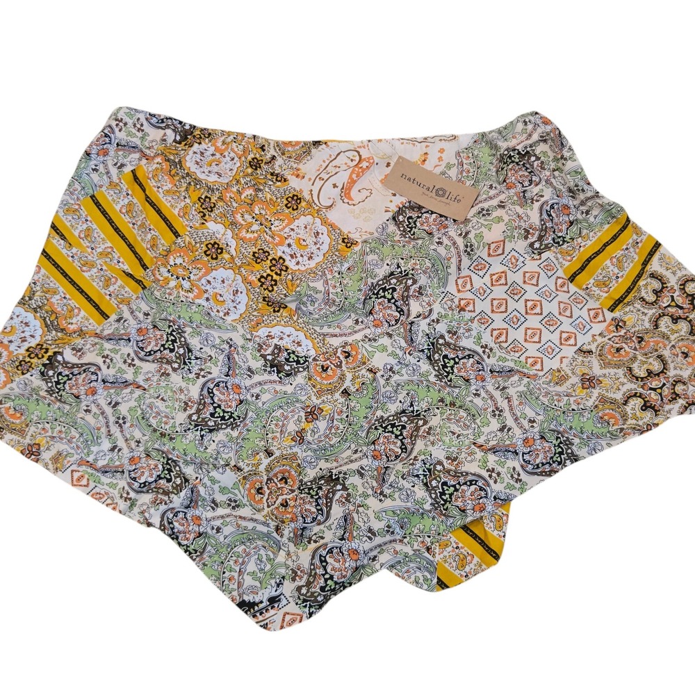 Natural Life Handkerchief Tube Top Shelf Bra Large Patchwork Boho Festival